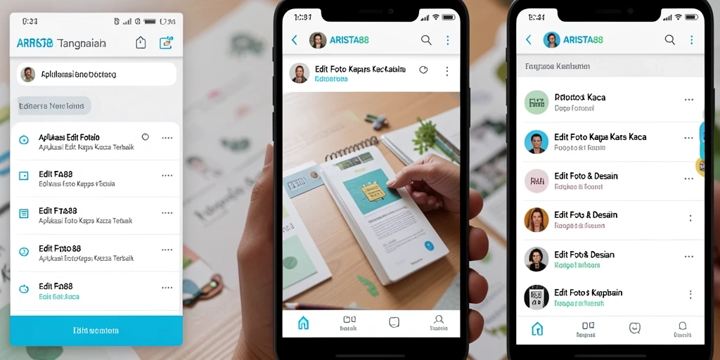 Antarmuka ARISTA88 menampilkan efek Edit Foto Kertas Kaca yang mengesankan.