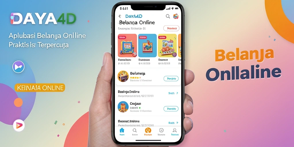 Tampilan antarmuka aplikasi DAYA4D untuk belanja online.