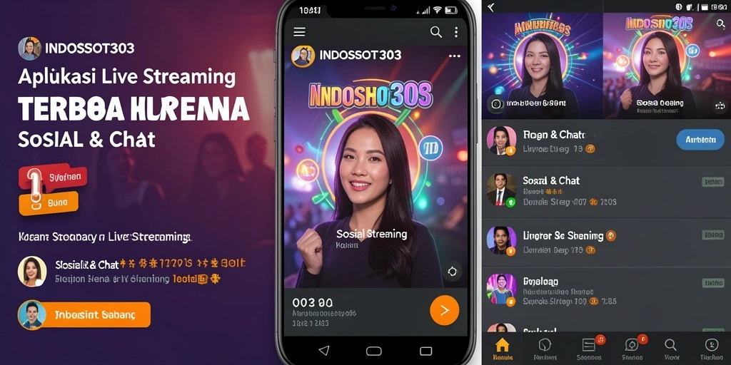 Tampilan antarmuka pengguna aplikasi Live Streaming INDOSLOT303 yang interaktif dan menarik.