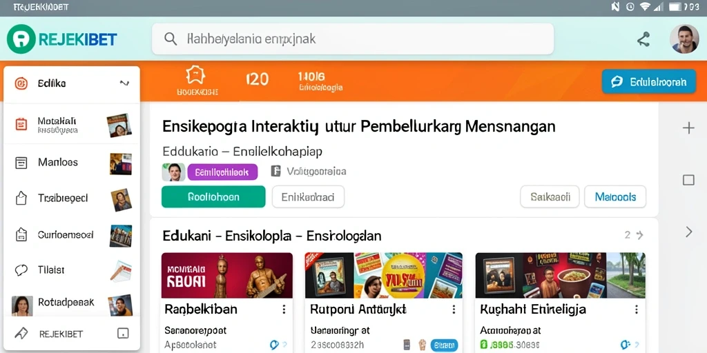 Antarmuka interaktif aplikasi Ensiklopedia REJEKIBET