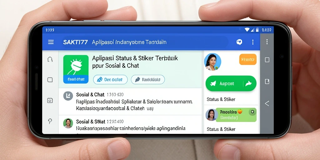 Antarmuka aplikasi SAKTI77 menampilkan berbagai pilihan stiker menarik.