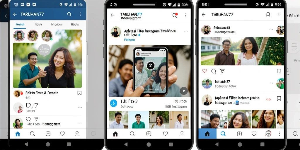 Screenshot aplikasi TARUHAN77 menampilkan berbagai filter Instagram yang menarik.