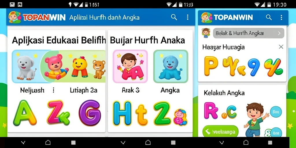 Tampilan antarmuka aplikasi TOPANWIN yang menarik dan interaktif.