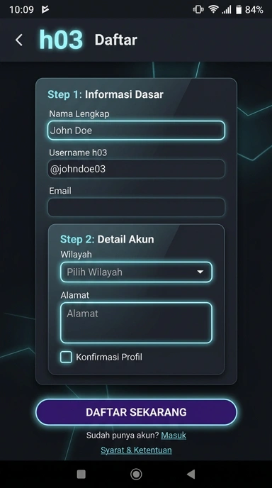 Panduan Registrasi Akun H03 untuk Pengguna Android